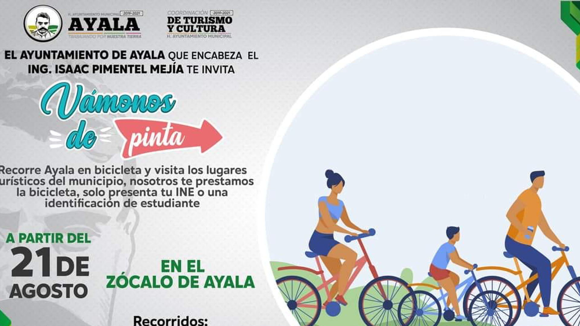 IMPULSAN ACTIVIDADES EN BICICLETA EN EL MUNICIPIO DE AYALA