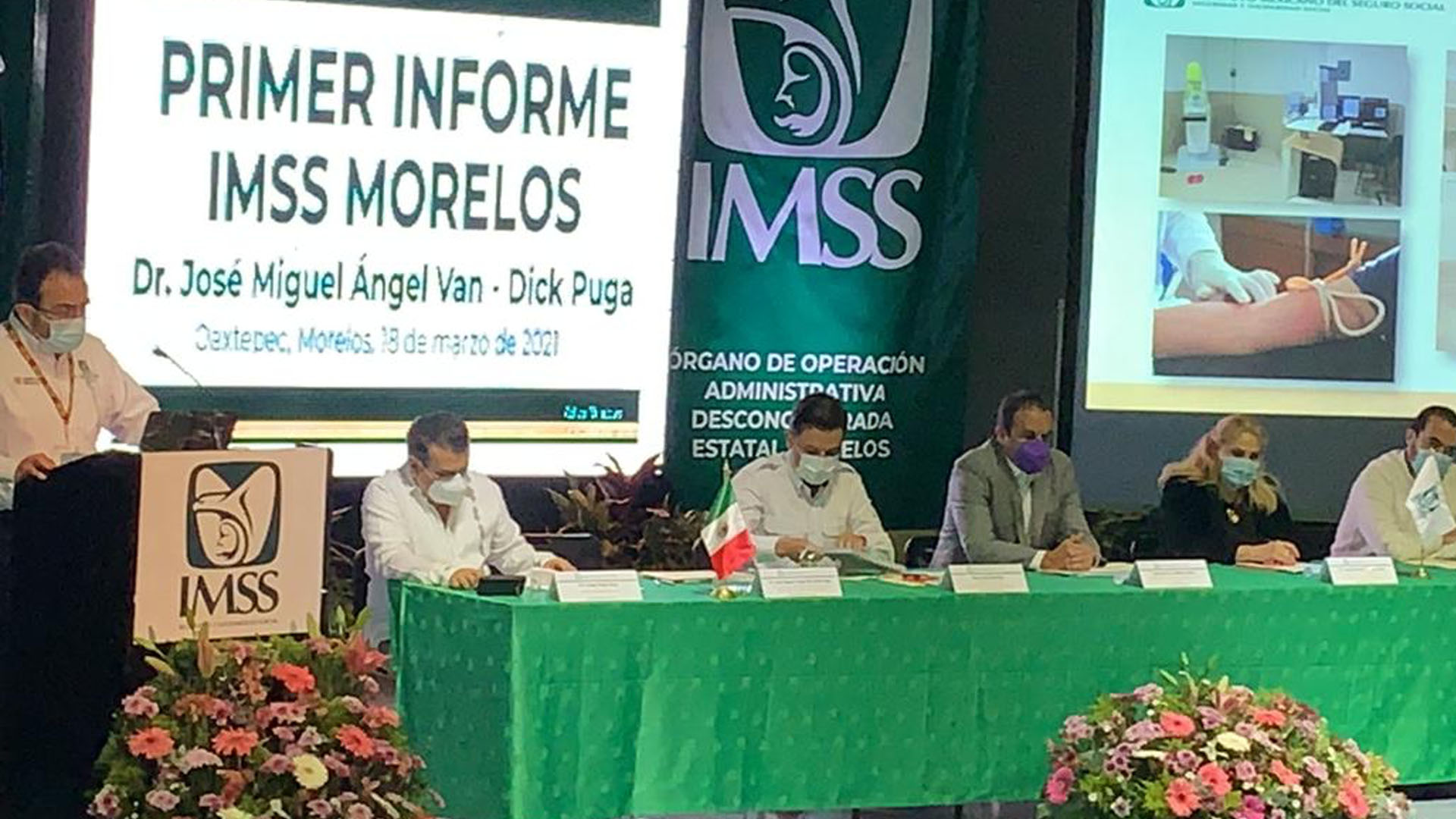 RINDE ENCARGADO DEL IMSS MORELOS PRIMER INFORME