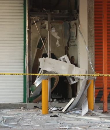 ASÍ EXPLOTARON  UN CAJERO AUTOMÁTICO