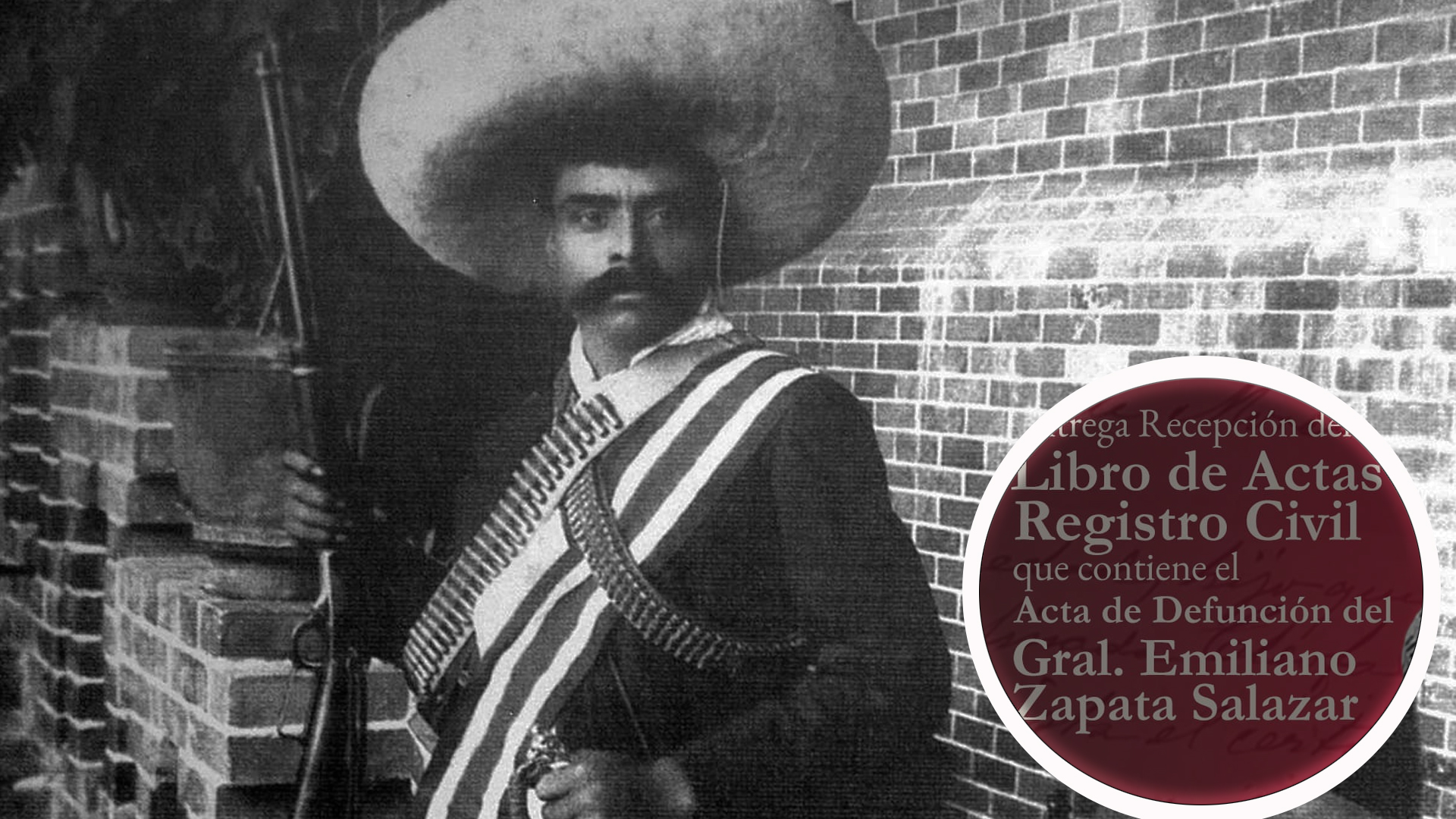 ENTREGA INAH LIBRO DEL REGISTRO CIVIL CON ACTA DE DEFUNCIÓN DE EMILIANO ZAPATA