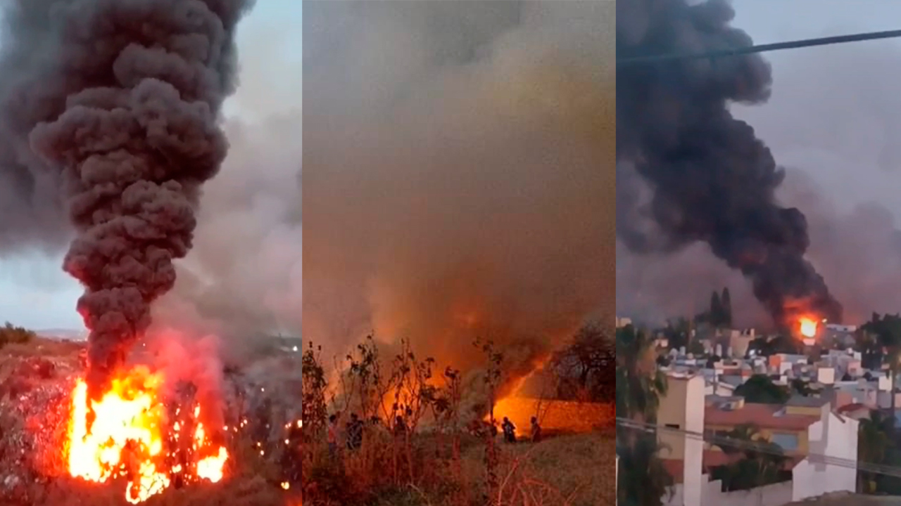 VIDEO: INCENDIO EN LA MINA DE TEZONTLE, JIUTEPEC