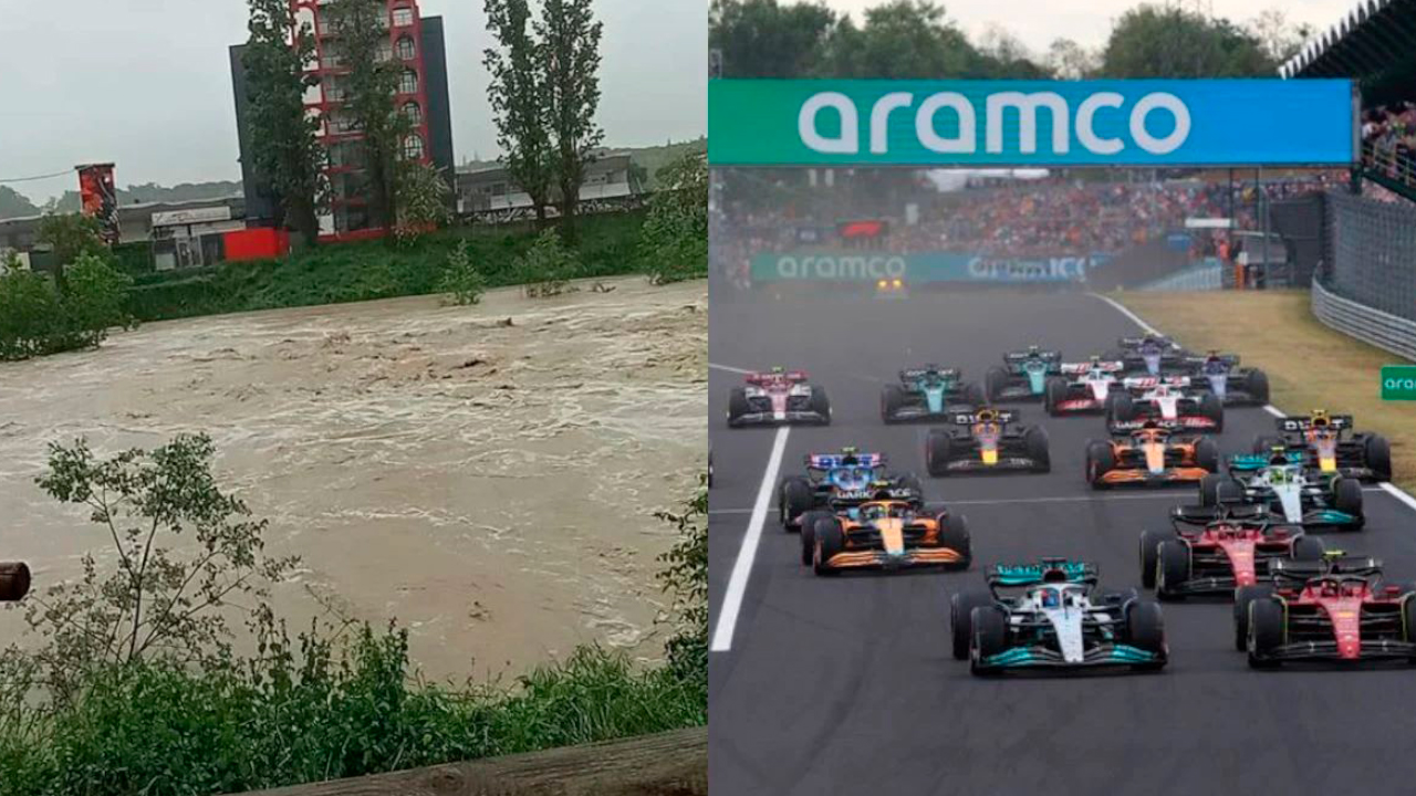 EVACÚAN PERSONAL DE F1 DEL CIRCUITO DE IMOLA POR LAS FUERTES LLUVIAS