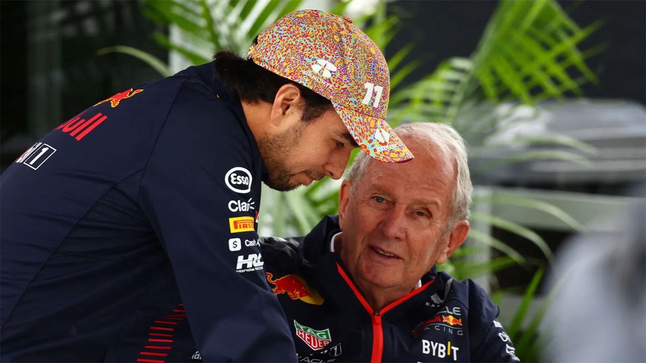 CHECO PÉREZ NO SE VA DE RED BULL, ASEGURÓ HELMUT MARKO