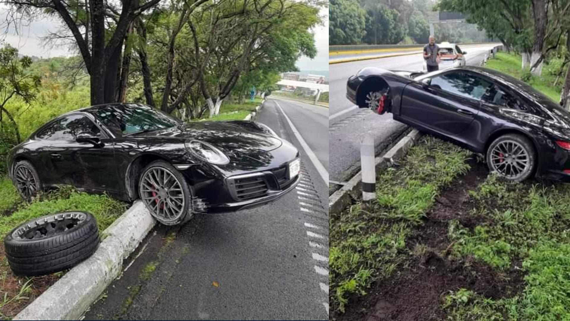 CHOCA PORSCHE EN LA AUTOPISTA CUERNAVACA-ACAPULCO