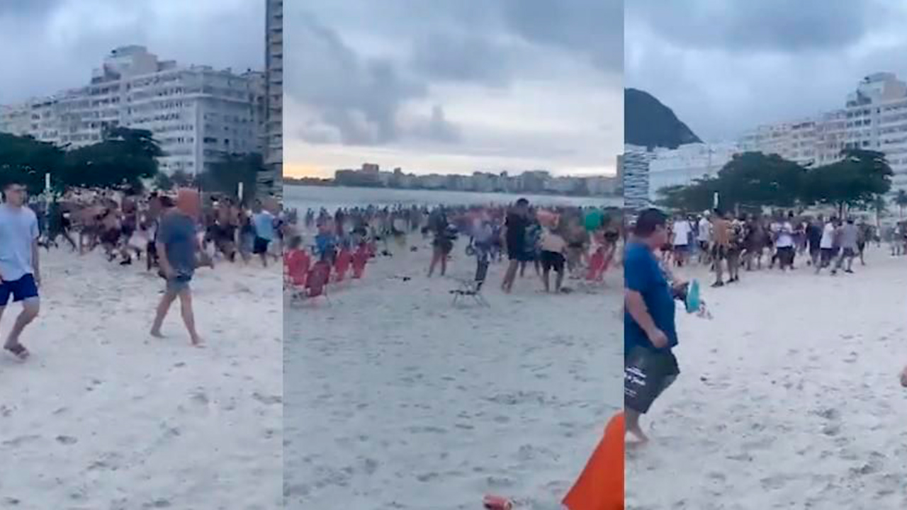 PELEAS EN PLAYAS DE BRASIL PREVIO A LA FINAL DE LA COPA LIBERTADORES