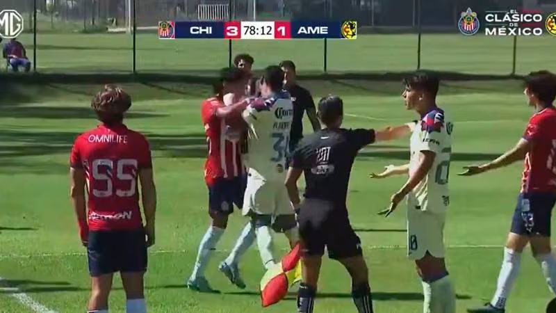 CHIVAS VS AMÉRICA EMPEZÓ CON BRONCA EN PARTIDO DE LA SUB 23