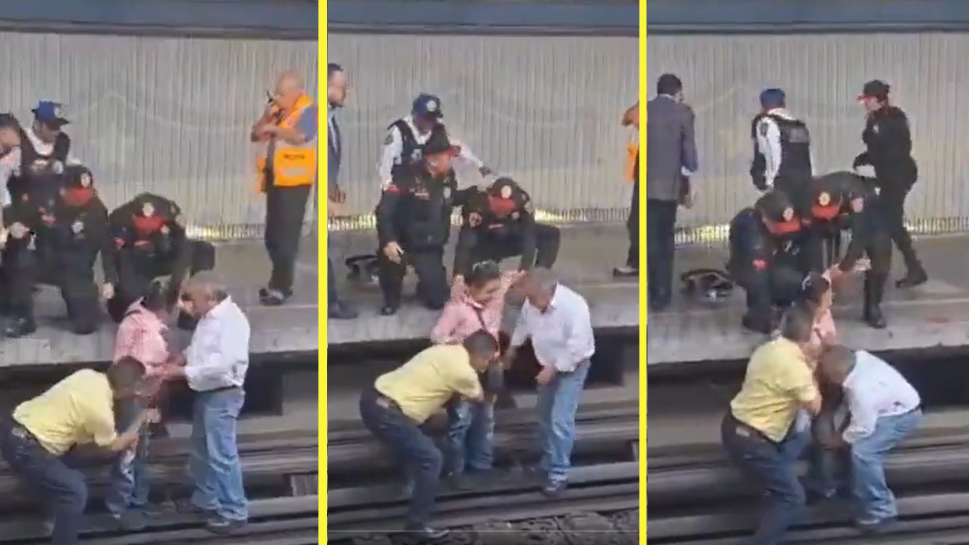 ABUELITA BAJA A BUSCAR SU DENTADURA A LA VÍAS DEL METRO