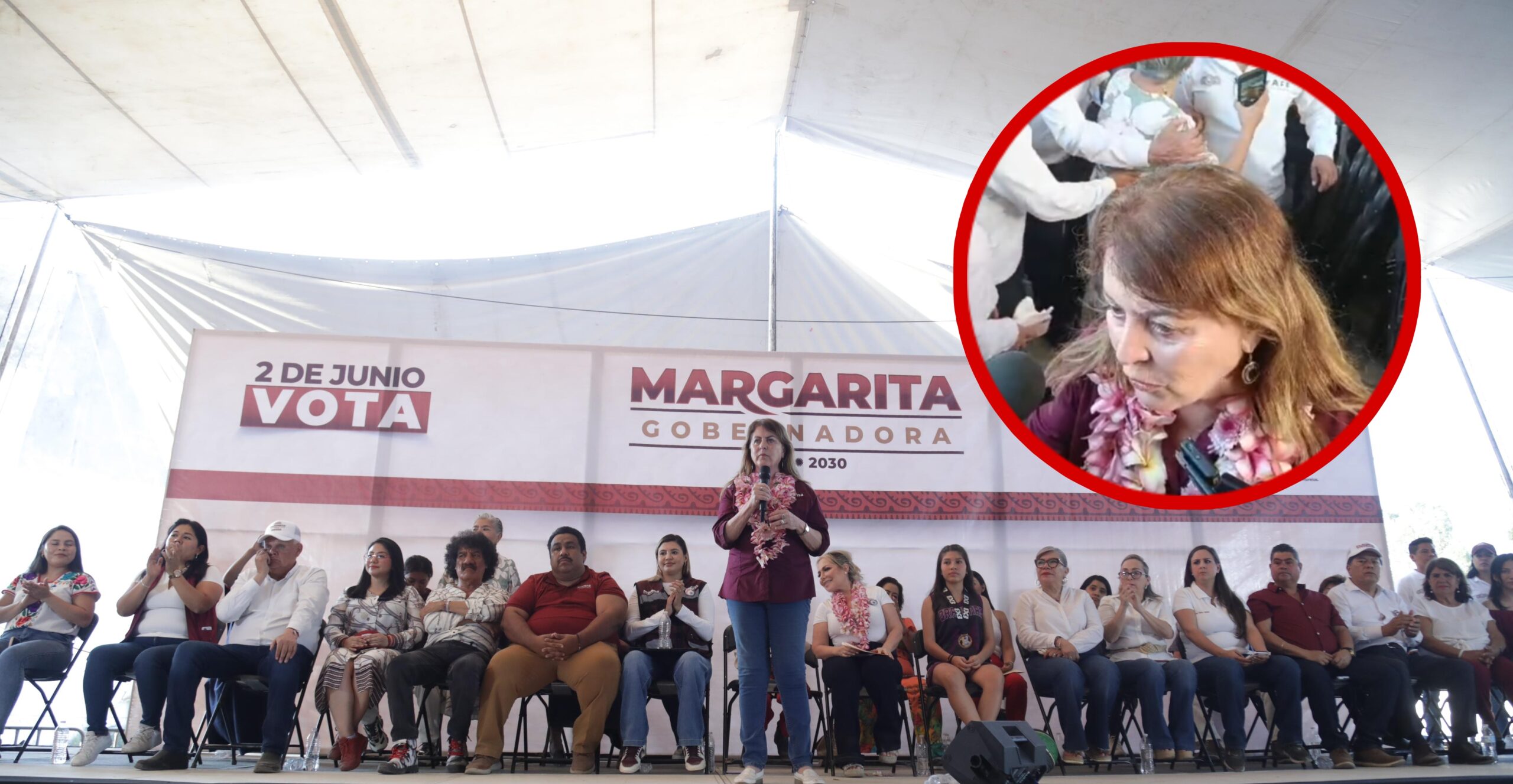 APLACA MARGARITA GONZÁLEZ A BANDOS CONTRARIOS EN MITIN DE CUAUTLA