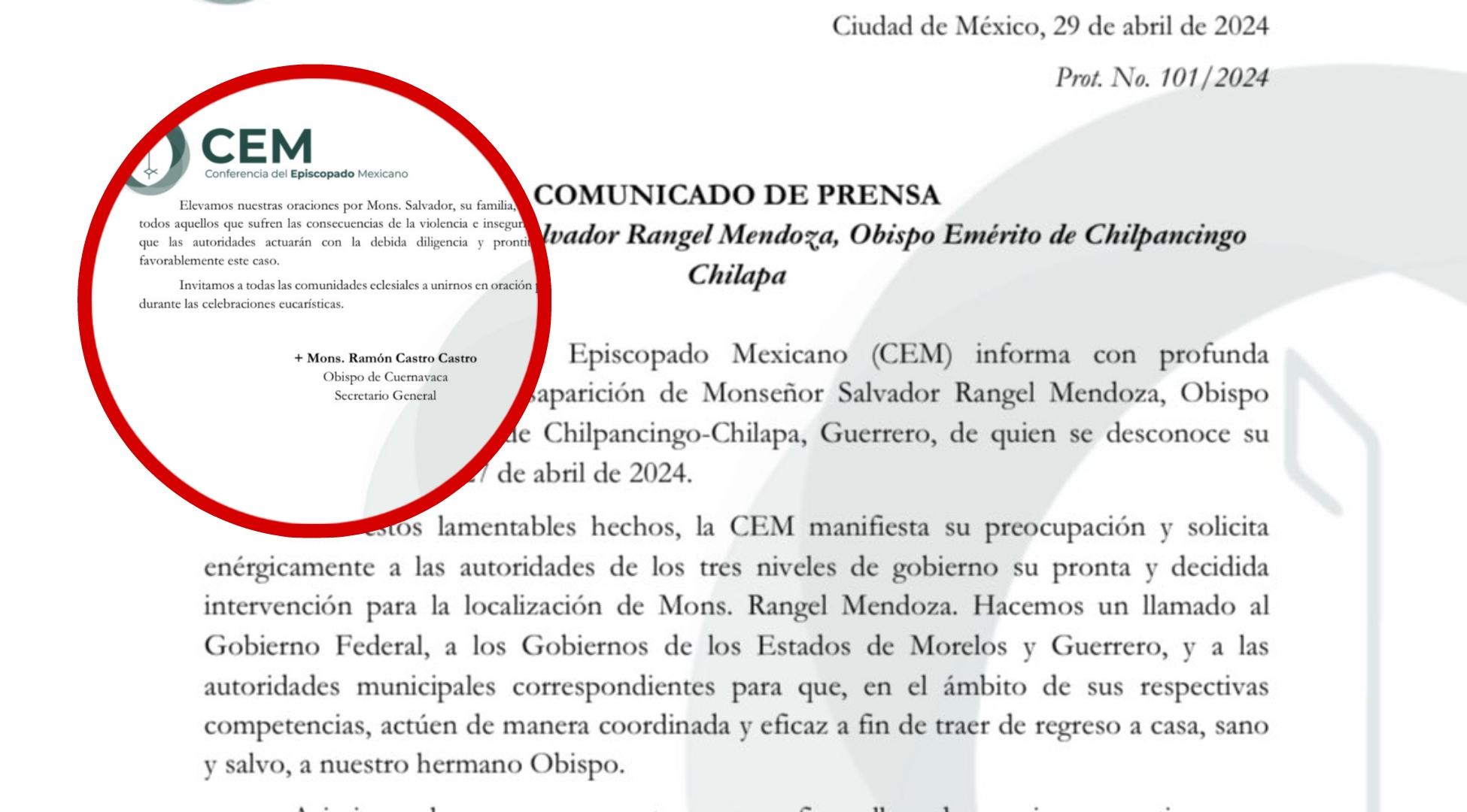 DESAPARECE OBISPO DE CHILPANCINGO; FUE VISTO POR ÚLTIMA VEZ EN JIUTEPEC