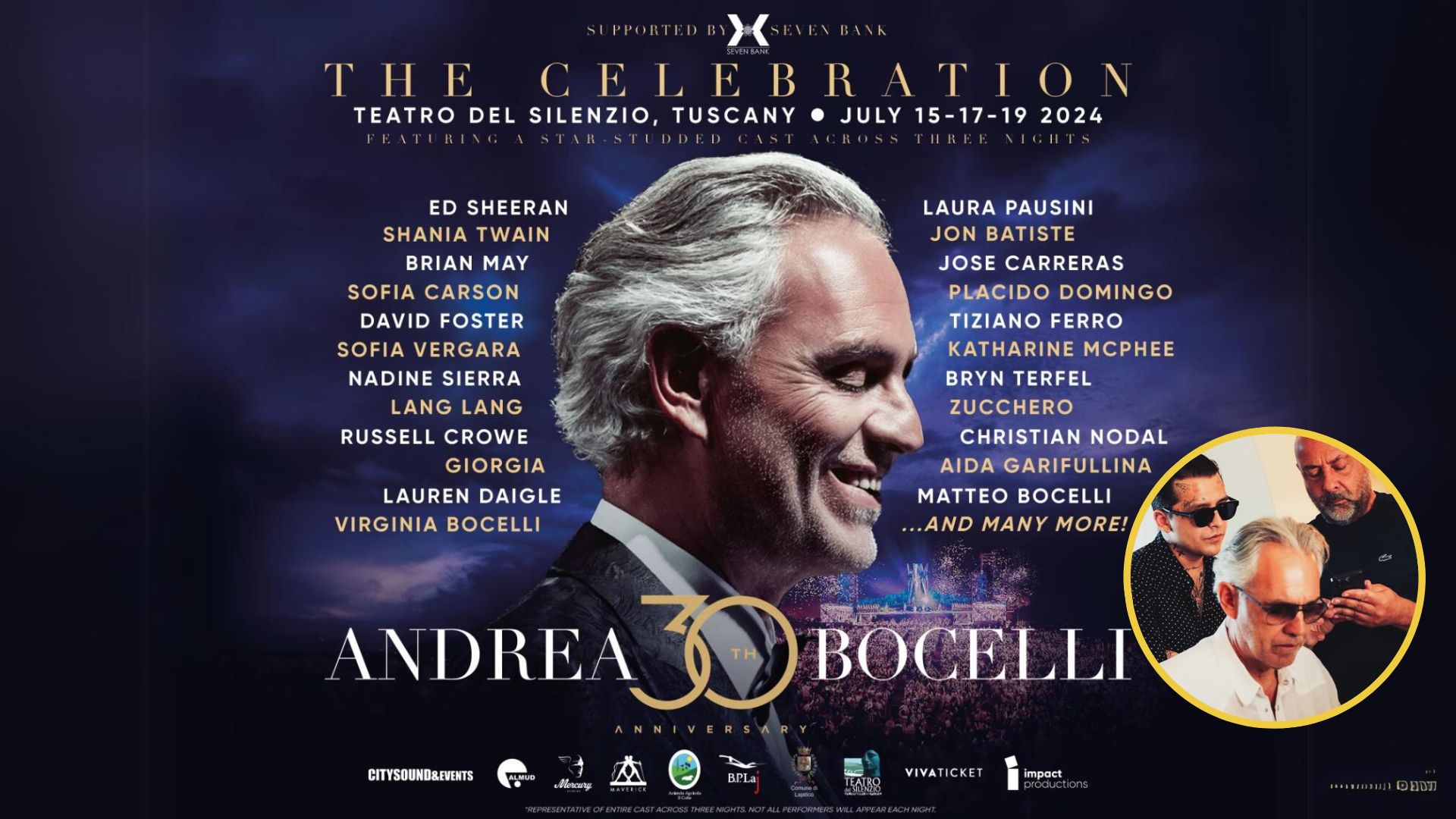 NODAL CANTA CON ANDREA BOCELLI EN SU CONCIERTO DE ANIVERSARIO