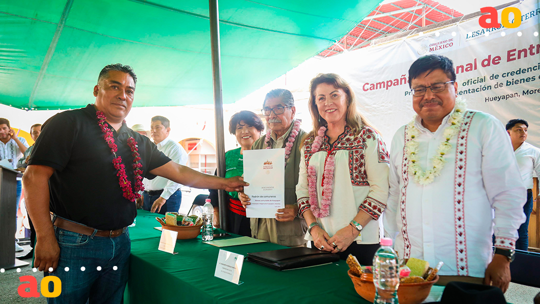 PARTICIPA MARGARITA GONZÁLEZ EN LA ENTREGA NACIONAL DE DOCUMENTOS AGRARIOS A COMUNEROS DE HUEYAPAN