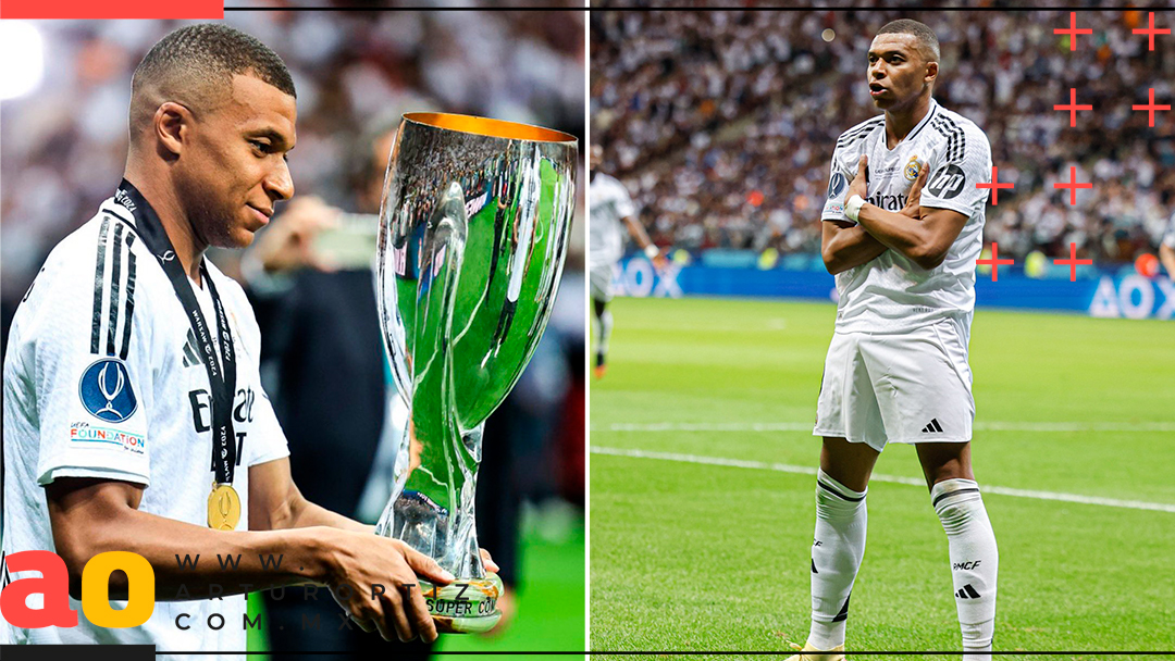 ACÁ SI GANA; MBAPPÉ LEVANTA SU PRIMER TROFEO CON EL REAL MADRID Y ANOTÓ GOL