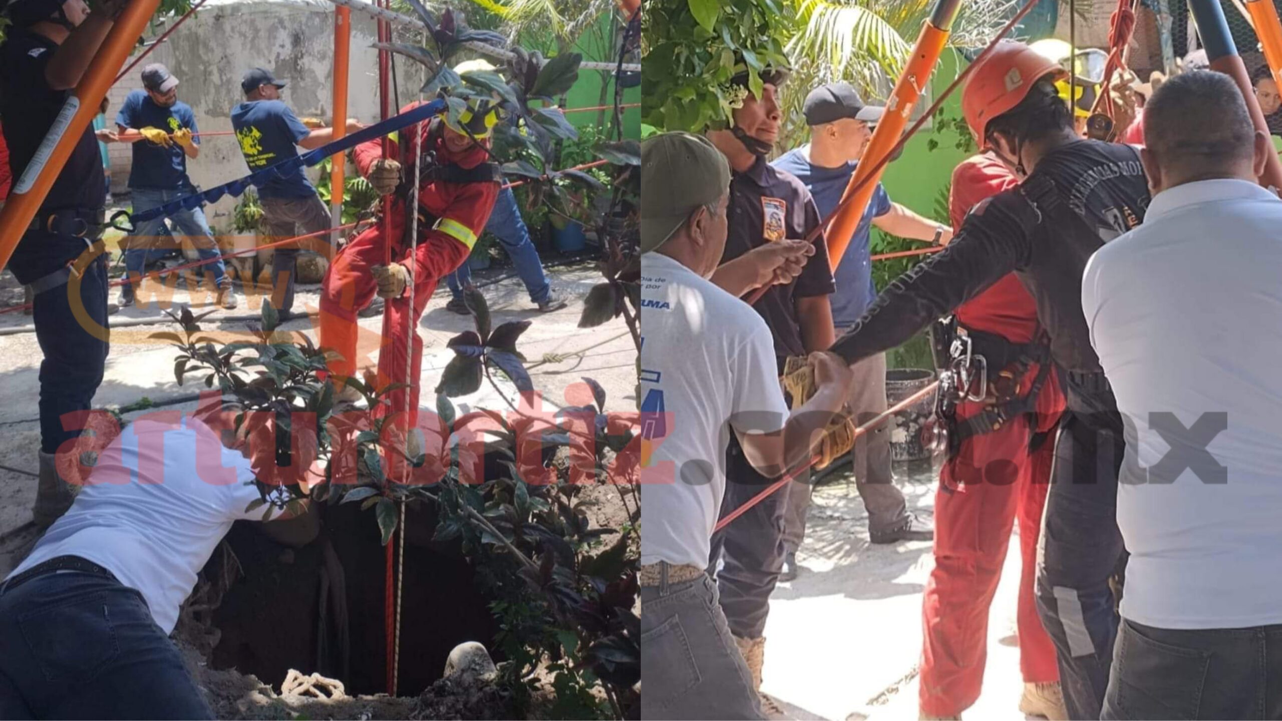 RESCATAN CON VIDA A MUJER QUE CAYÓ A UN POZO DE AGUA EN TLALTIZAPÁN