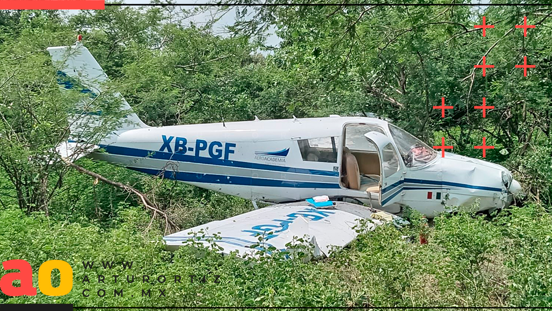 DOS HERIDOS EN EL ATERRIZAJE DE EMERGENCIA DE UNA AVIONETA EN MIACATLÁN