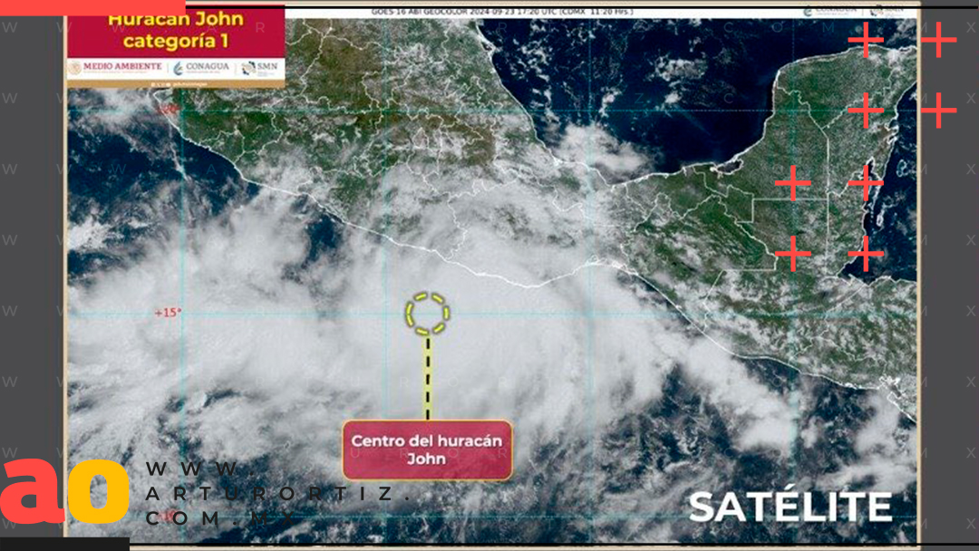 ‘JOHN’ YA ES HURACÁN CATEGORÍA 1 Y AMENAZA CON IMPACTAR OAXACA COMO CATEGORÍA 3