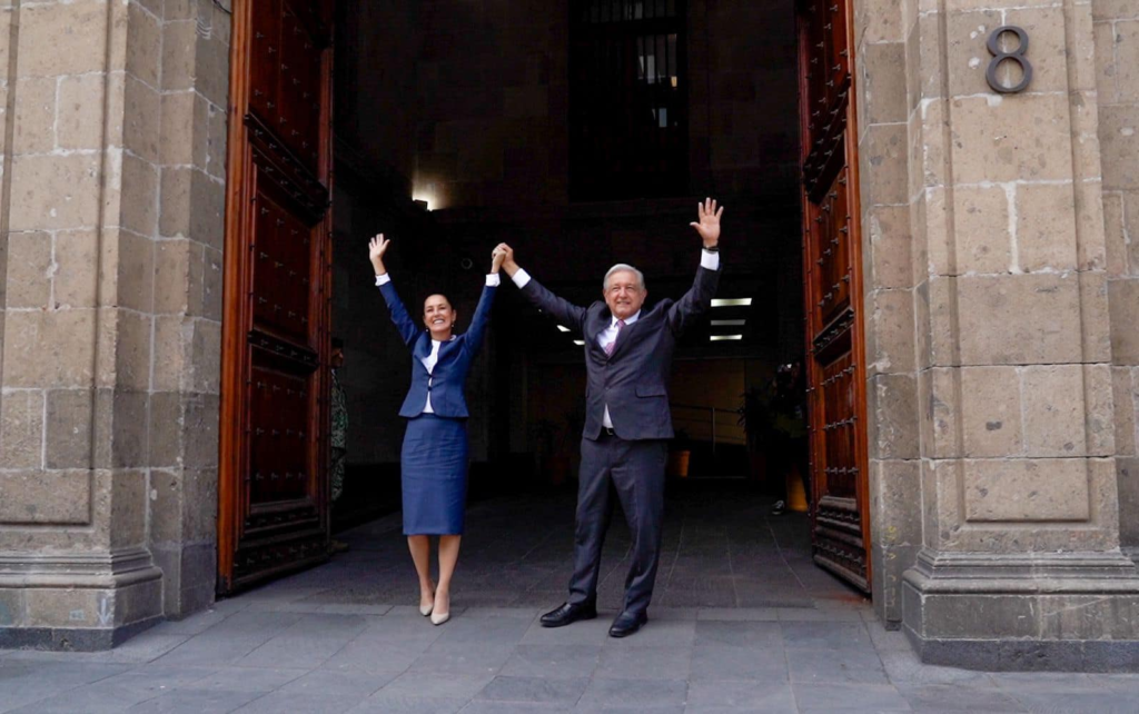 Claudia Sheinbaum y Andrés Manuel López Obrador en Palacio Nacional