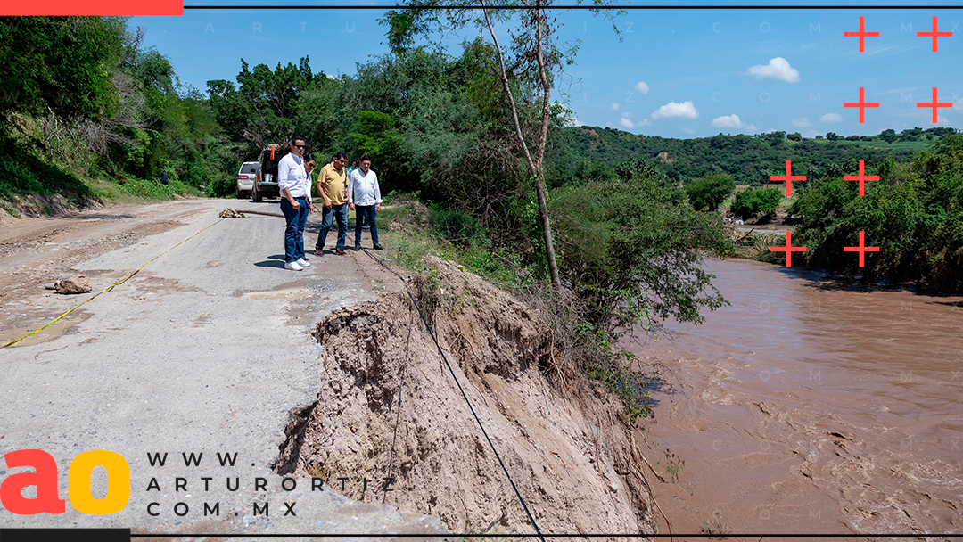 GOBIERNO DE MORELOS ATENDERÁ DAÑOS EN CARRETERAS POR DESBORDAMIENTO DEL RÍO AMACUZAC