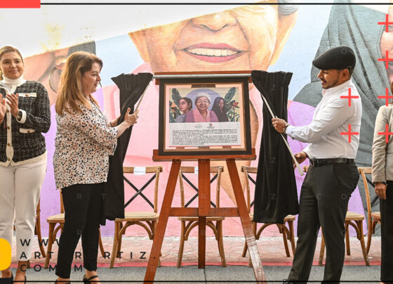 La gobernadora Margarita González Saravia inauguró el mural "Abriendo camino", en homenaje a Claudia Ochoa Barrientos, primera mujer presidenta municipal en Morelos.