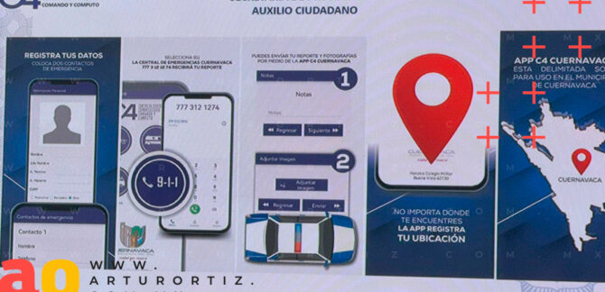 La Secretaría de Protección y Auxilio Ciudadano presentó este lunes la aplicación para dispositivos inteligentes "C4 Cuernavaca" que ayudará para hacer reportes de emergencia.