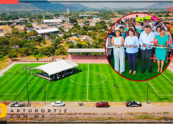 La gobernadora Margarita González Saravia inauguró dos canchas de futbol en Tepalcingo, en coordinación con Sedatu, promoviendo espacios seguros para jóvenes.