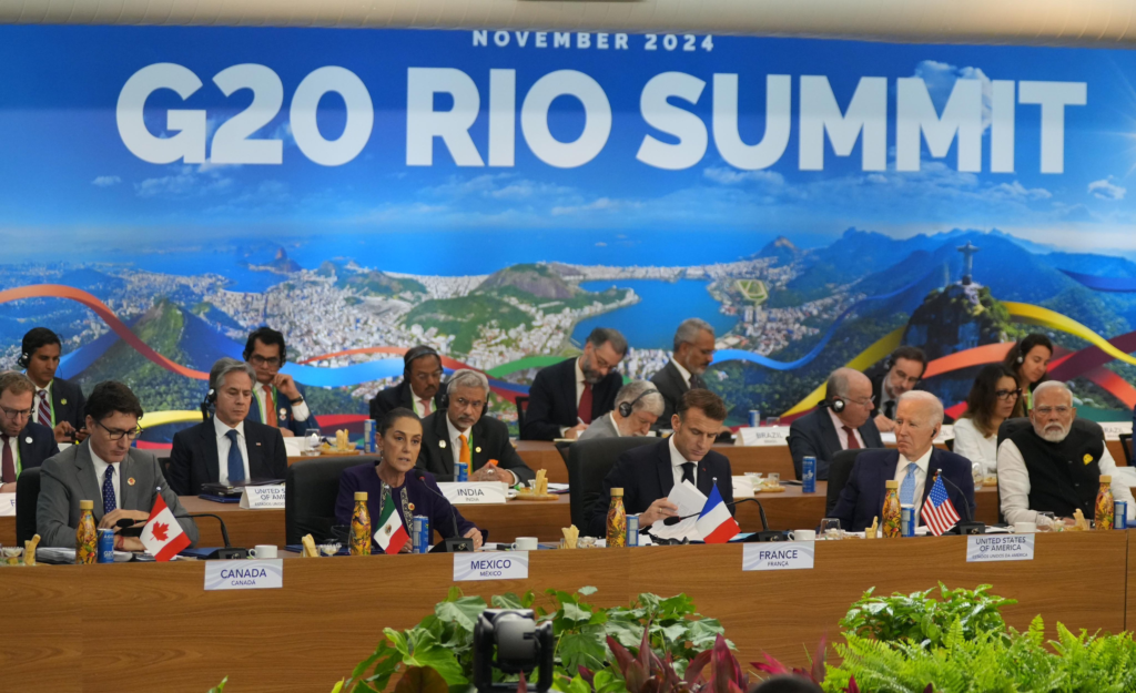 Claudia Sheinbaum en su primer discurso en el G20, Brasil