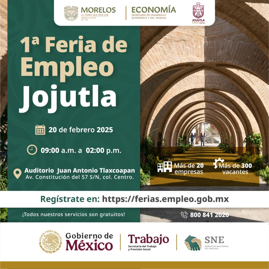 Jojutla tendrá Feria de Empleo 2025 con más de 300 vacantes