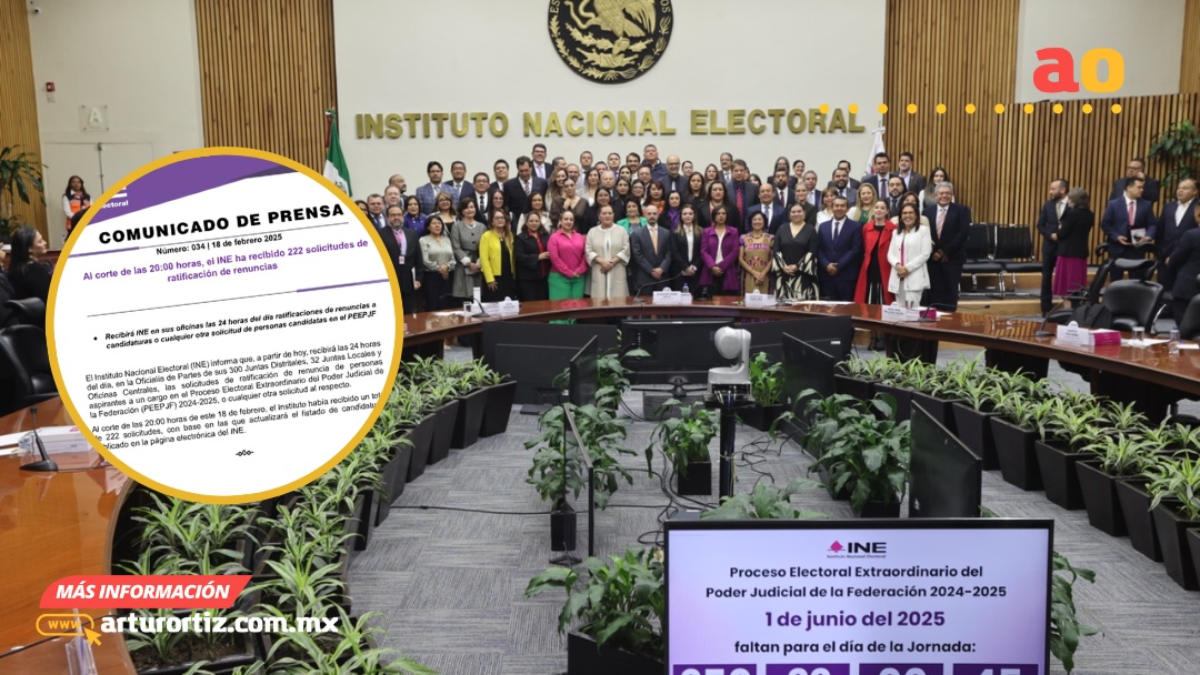 INE RECIBE 222 SOLICITUDES PARA ACTUALIZAR LISTAS DE CANDIDATOS EN ELECCIÓN JUDICIAL