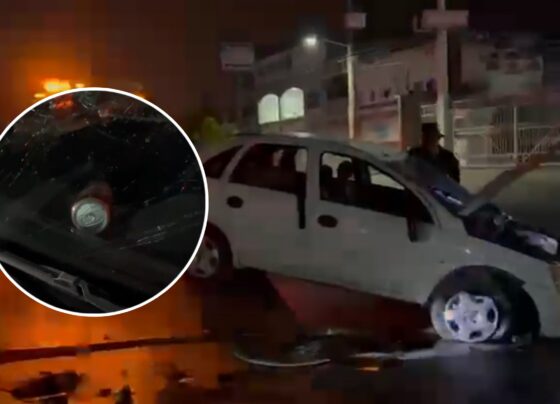 Conductor ebrio se accidentó en Jiutepec y dejó abandonado su auto