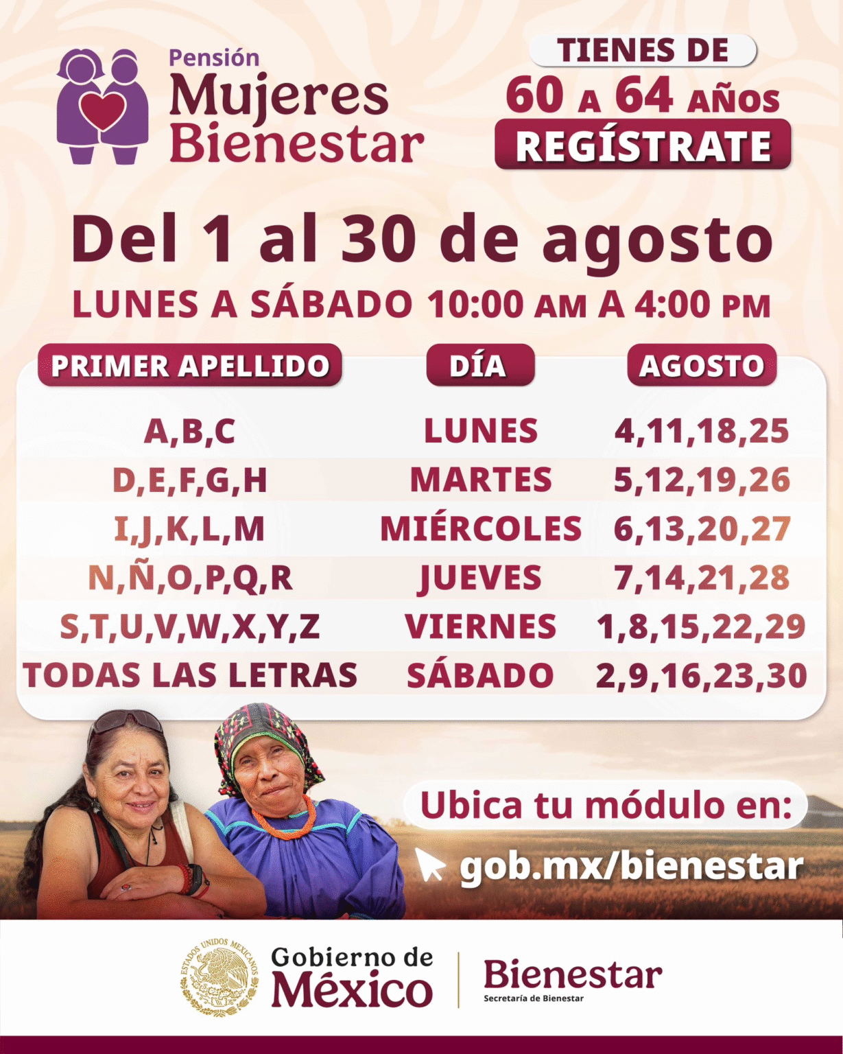 PENSIÓN MUJERES BIENESTAR 2025: FECHAS, REQUISITOS Y REGISTRO EN AGOSTO