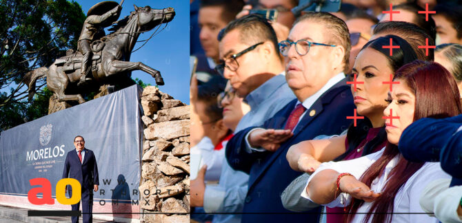 Víctor Mercado develación estatua Emiliano Zapata