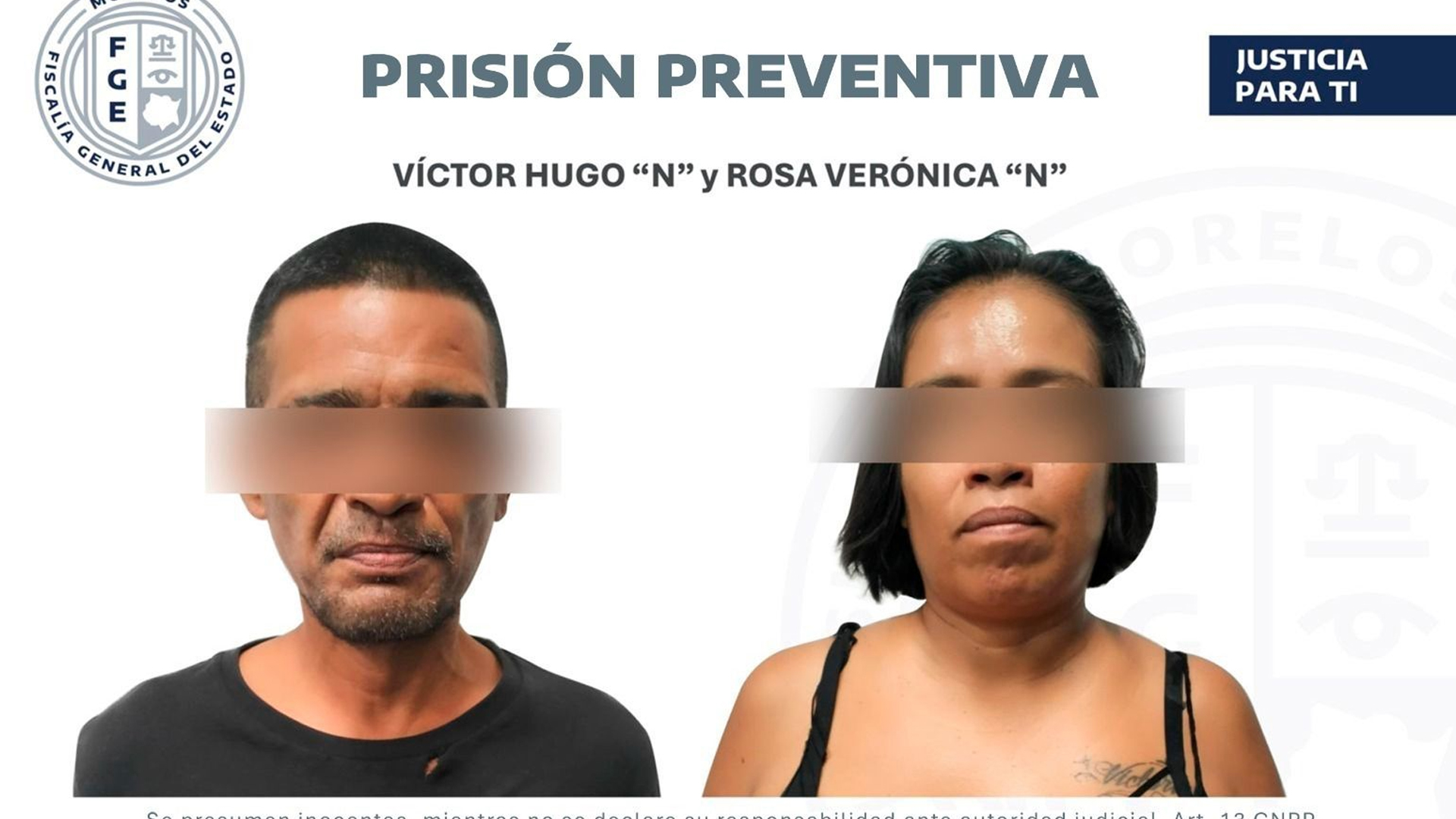 PRISIÓN PREVENTIVA A PAREJA QUE SECUESTRÓ A NIÑO EN CUAUTLA