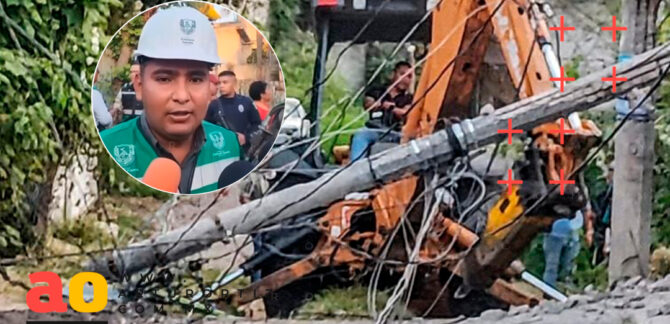 Alcalde de Emiliano Zapata Santos Tavarez culpa a trabajador de derribar poste