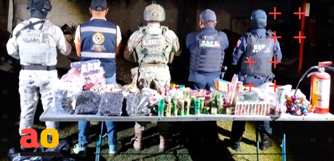 Pirotecnia decomisada en Cuautla