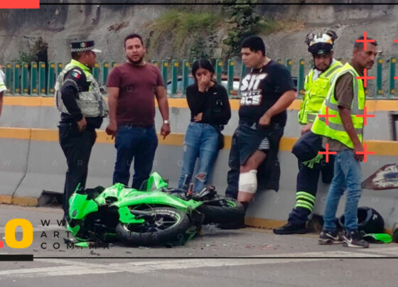 Accidente Moto autos Paso Exprés Cuernavaca