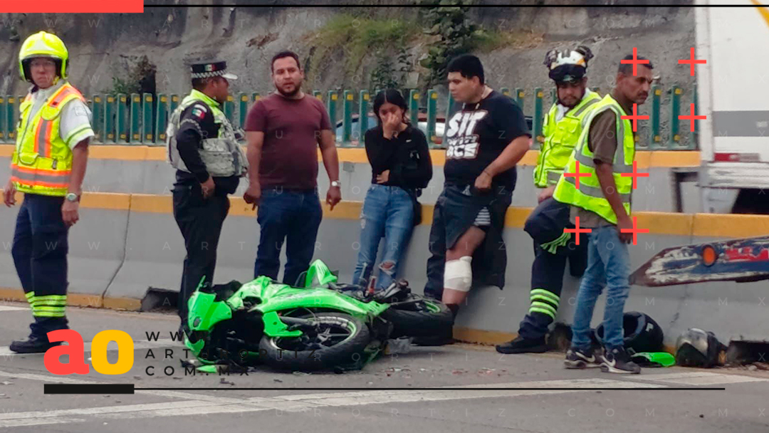 CHOQUE MÚLTIPLE EN EL PASO EXPRÉS DEJA MOTOCICLISTA HERIDO