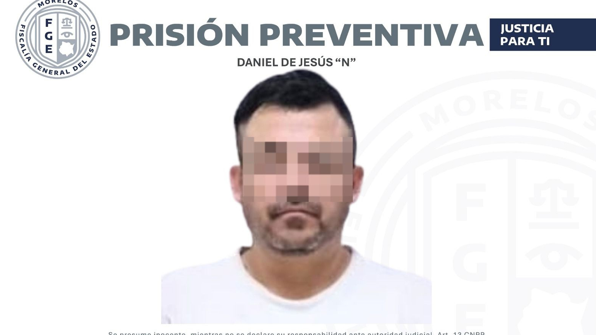 PRISIÓN PREVENTIVA PARA SUJETO RESPONSABLE DE HOMICIDIO DE UN POLICÍA EN TEPOZTLÁN